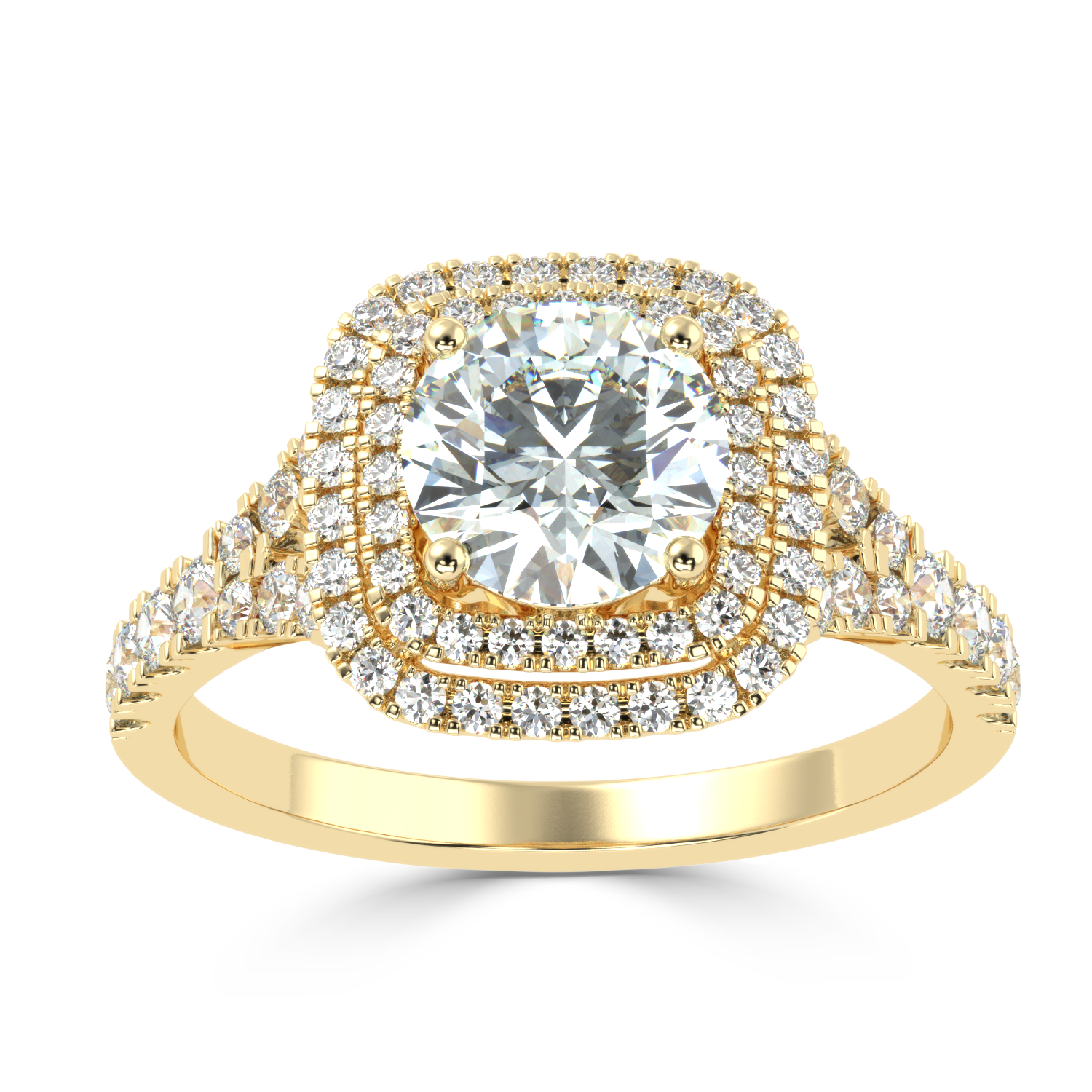 Buy 1.34Ct Halo Design Natural Diamond Ring | SolitaireKart